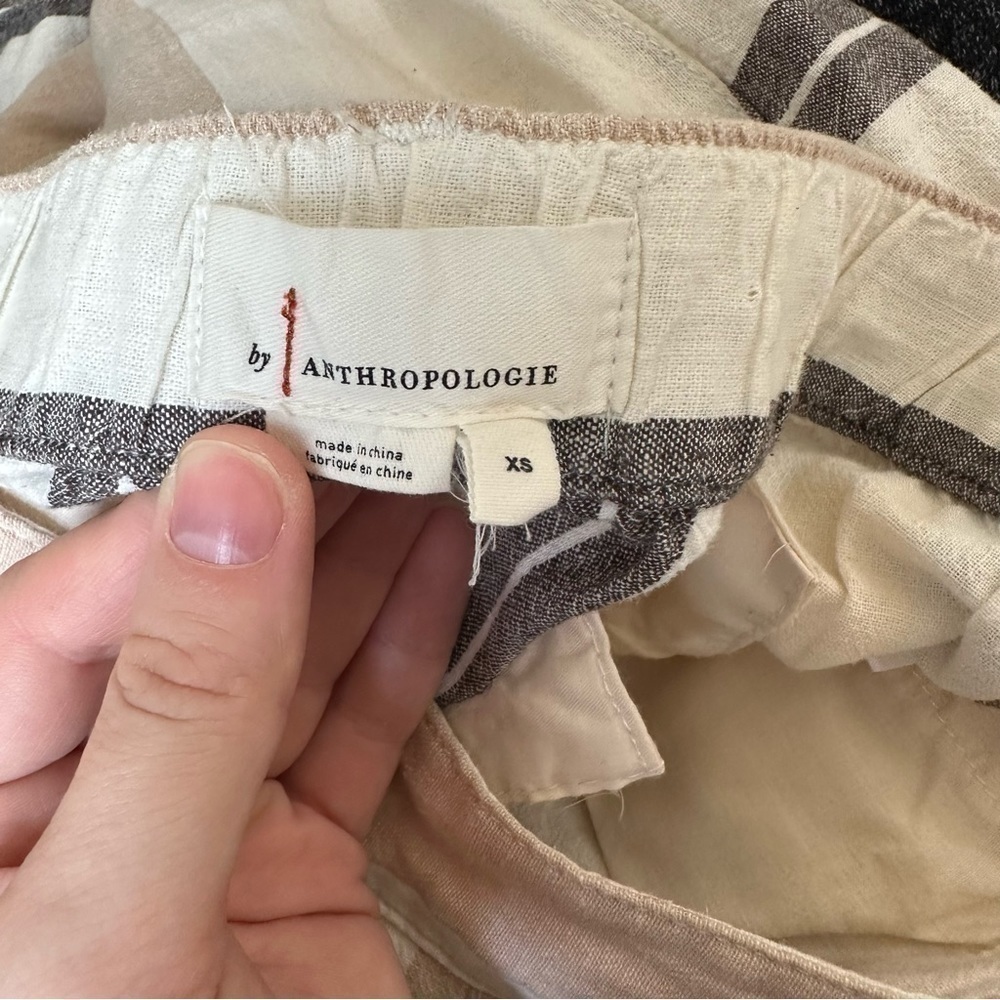By Anthropologie Cropped Wide Leg
Linen Cotton Gauze Pant Neutral Stripe Size XS - Picture 12 of 13